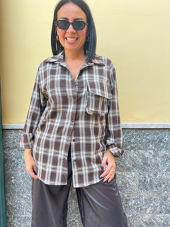 Camicia Quadri Marrone 111342