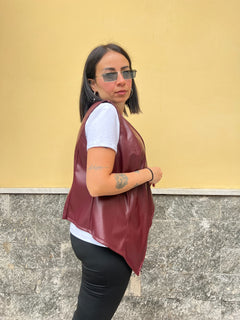 Gilet ecopelle Bordeaux