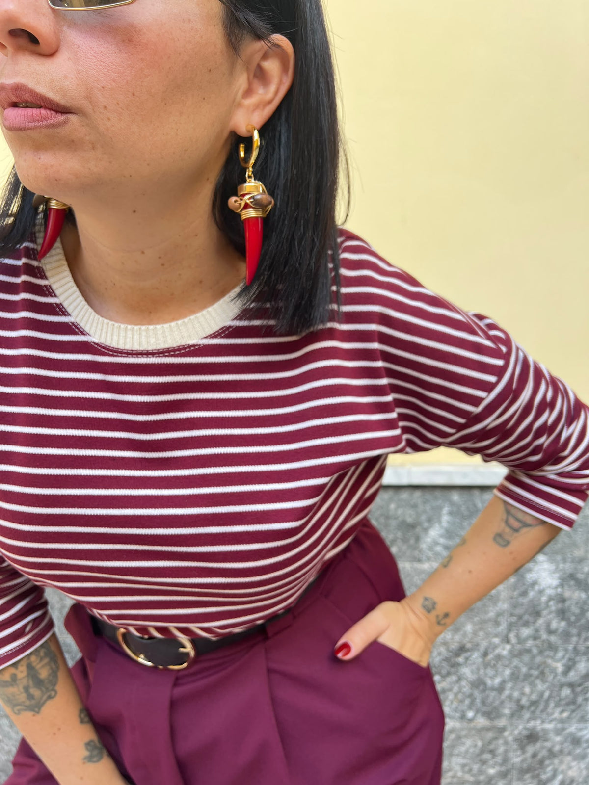 Orecchini Corno Rosso  35427