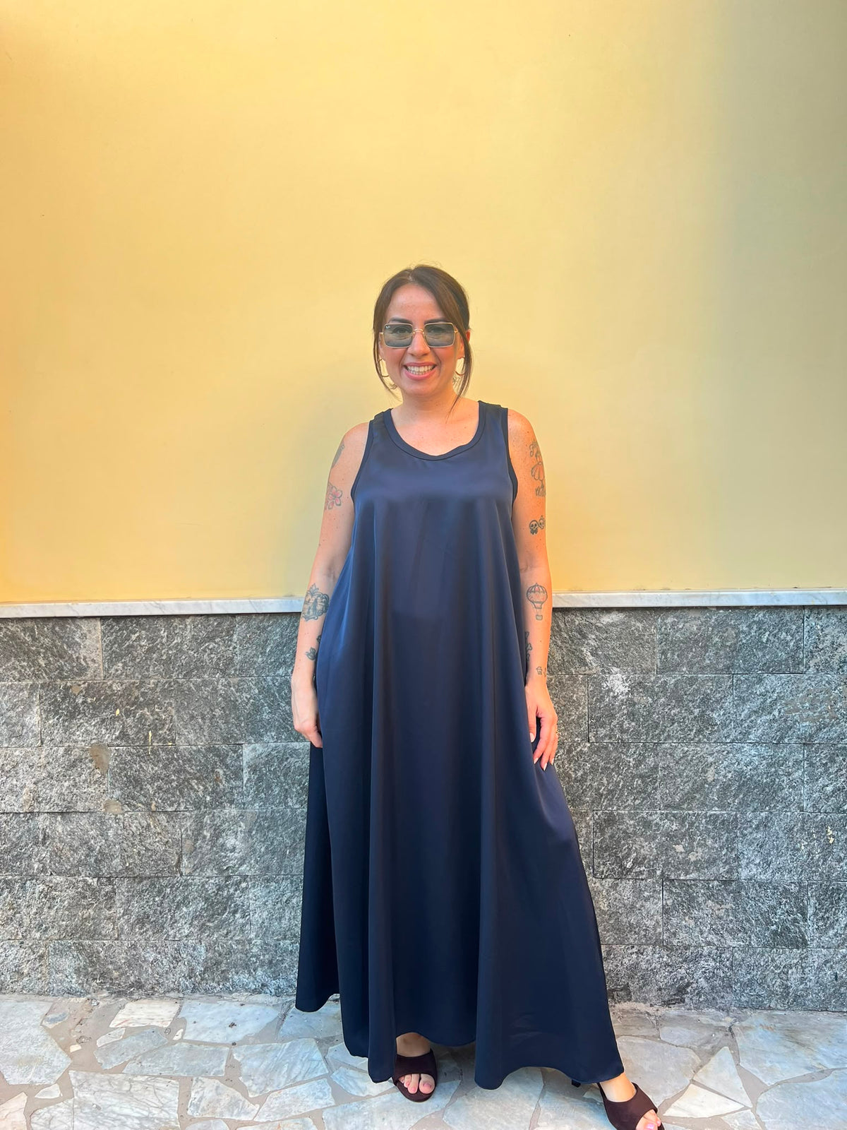 Abito Satin Blu 65793