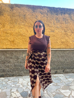 Maglia Merletto Marrone  6732