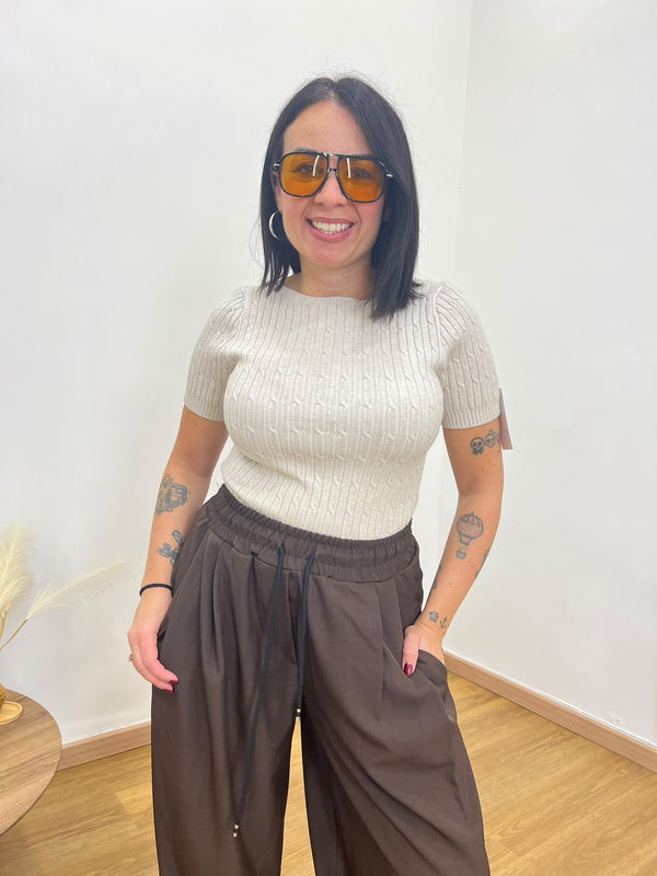 Pull trecce Sabbia 6732