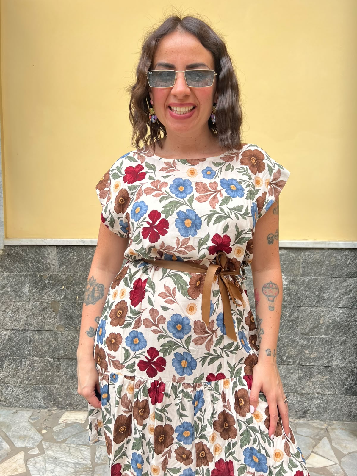 Abito Fiore Marrone 75915
