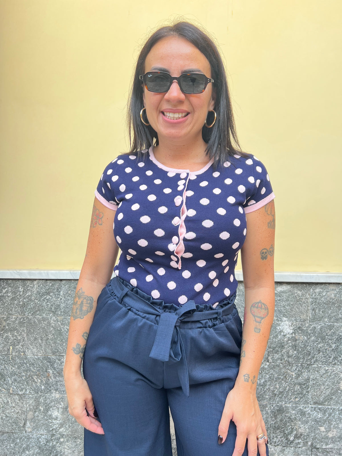 Maglia Pois Blu