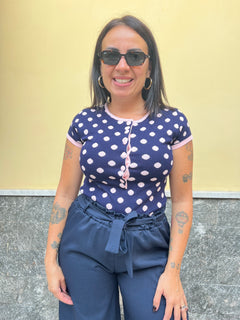 Maglia Pois Blu