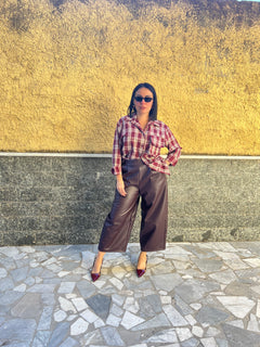 Pantaloni ecopelle Bordeaux  91098