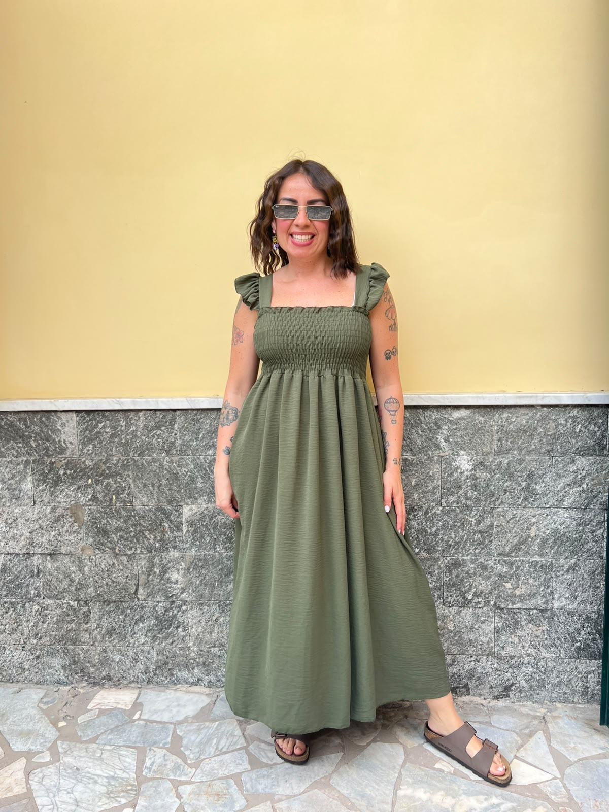 Abito Fru Fru Verde Militare