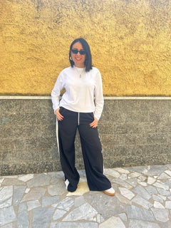 Pantaloni riga Nero 65793