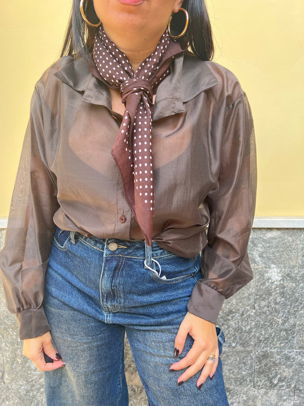 Foulard Pois Marrone