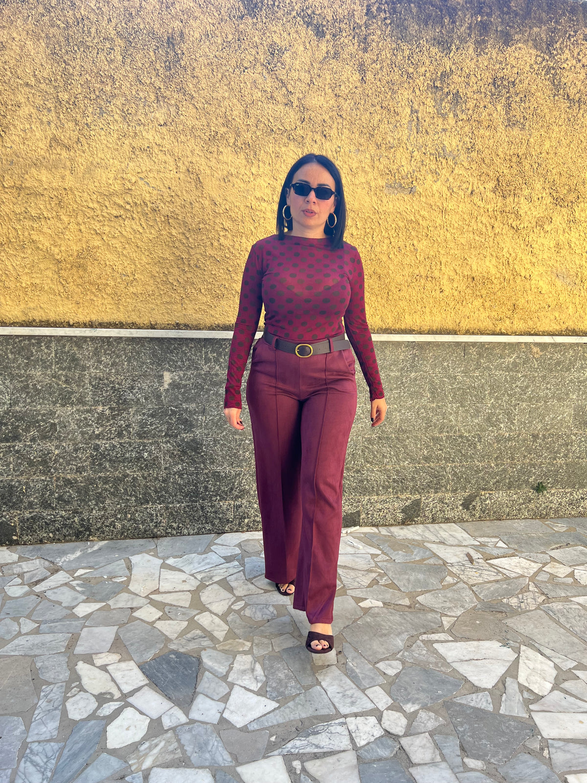 Pantaloni Scamosciato 8976 Bordeaux
