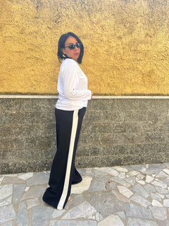 Pantaloni riga Nero 65793