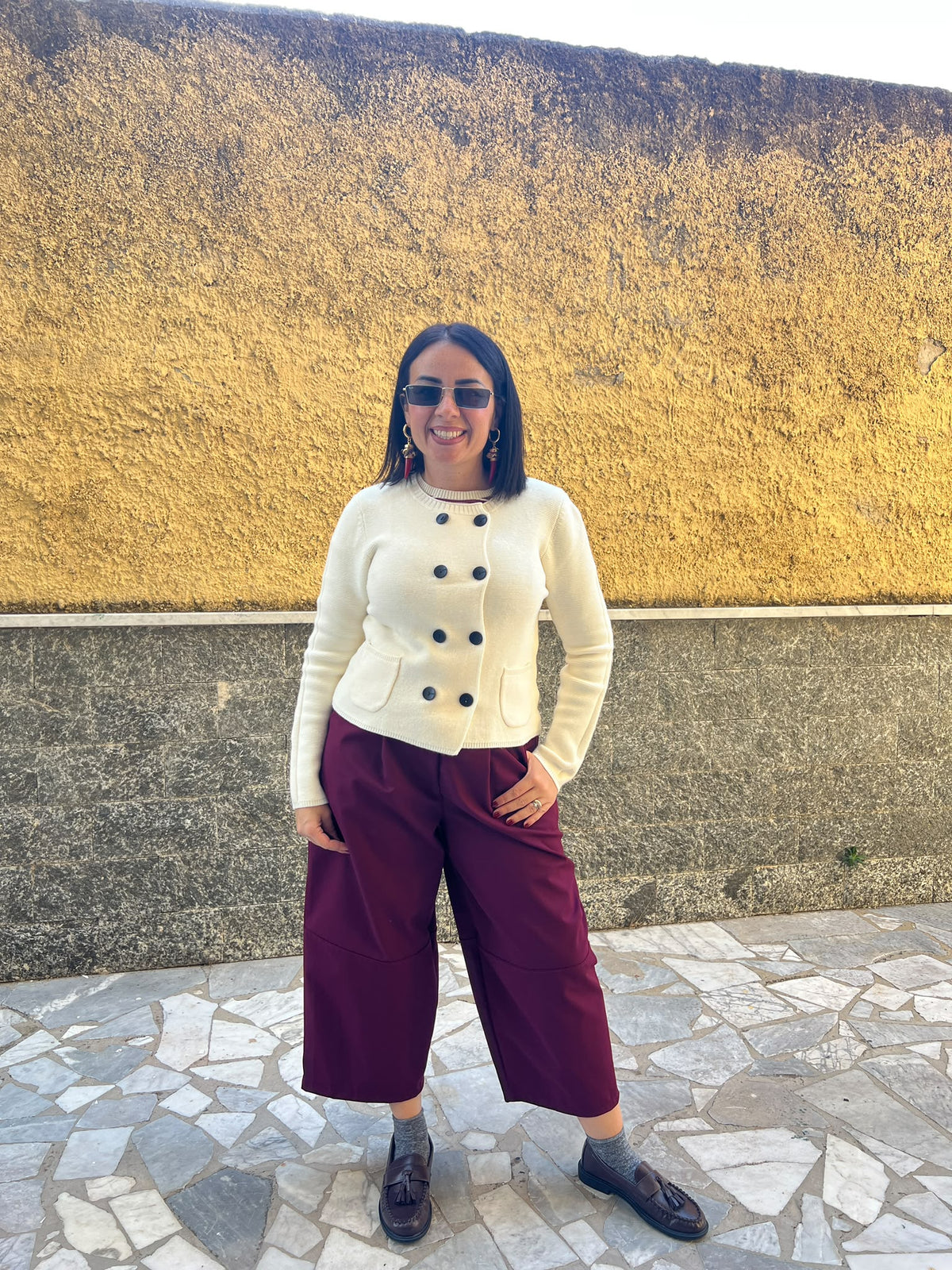 Cardigan doppio petto panna 10501281