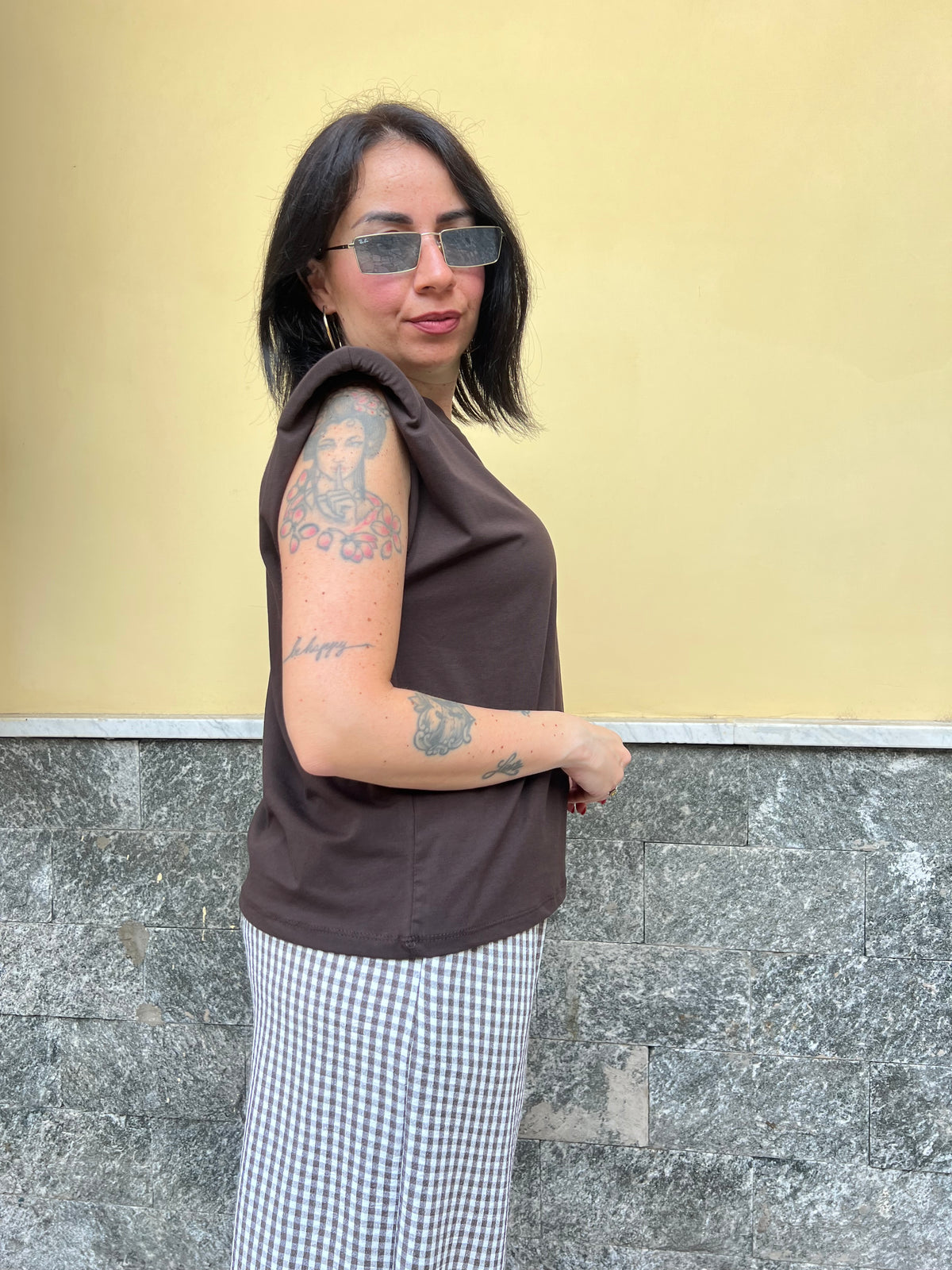 Canotta Spalline Marrone