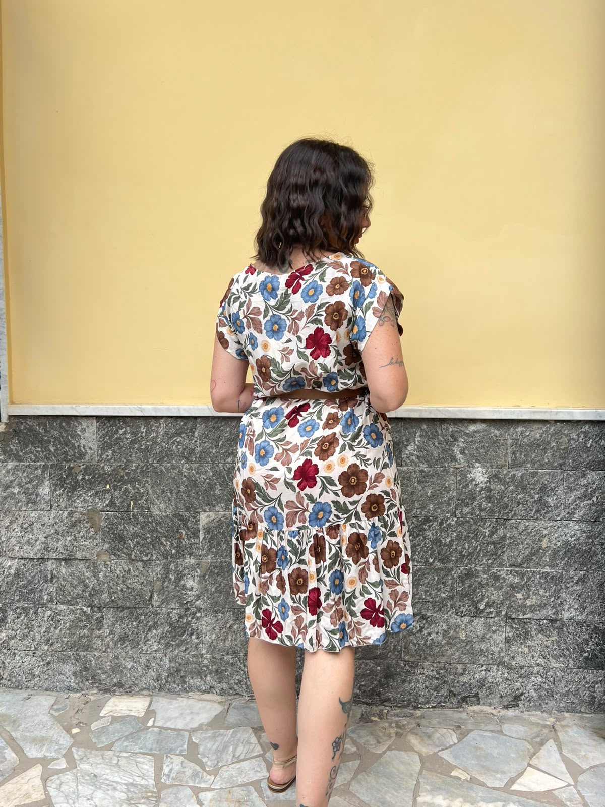 Abito Fiore Marrone 75915