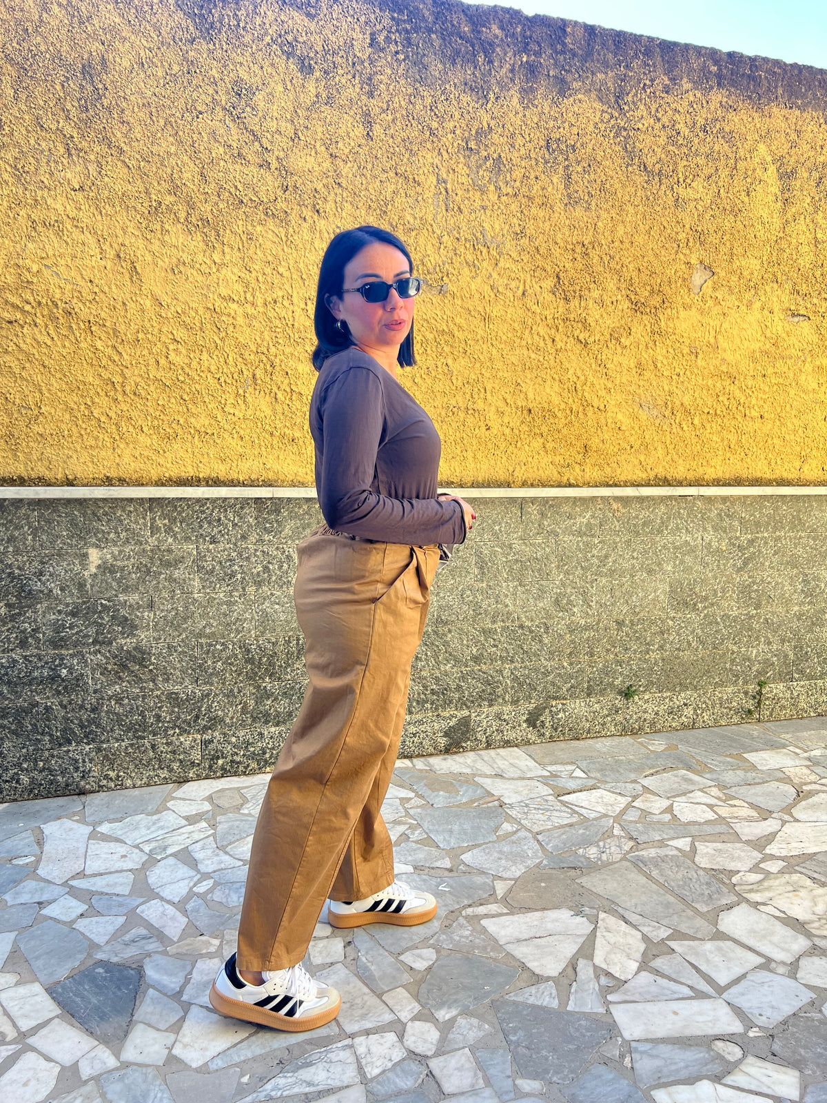 Pantaloni foulard 111342 Camel