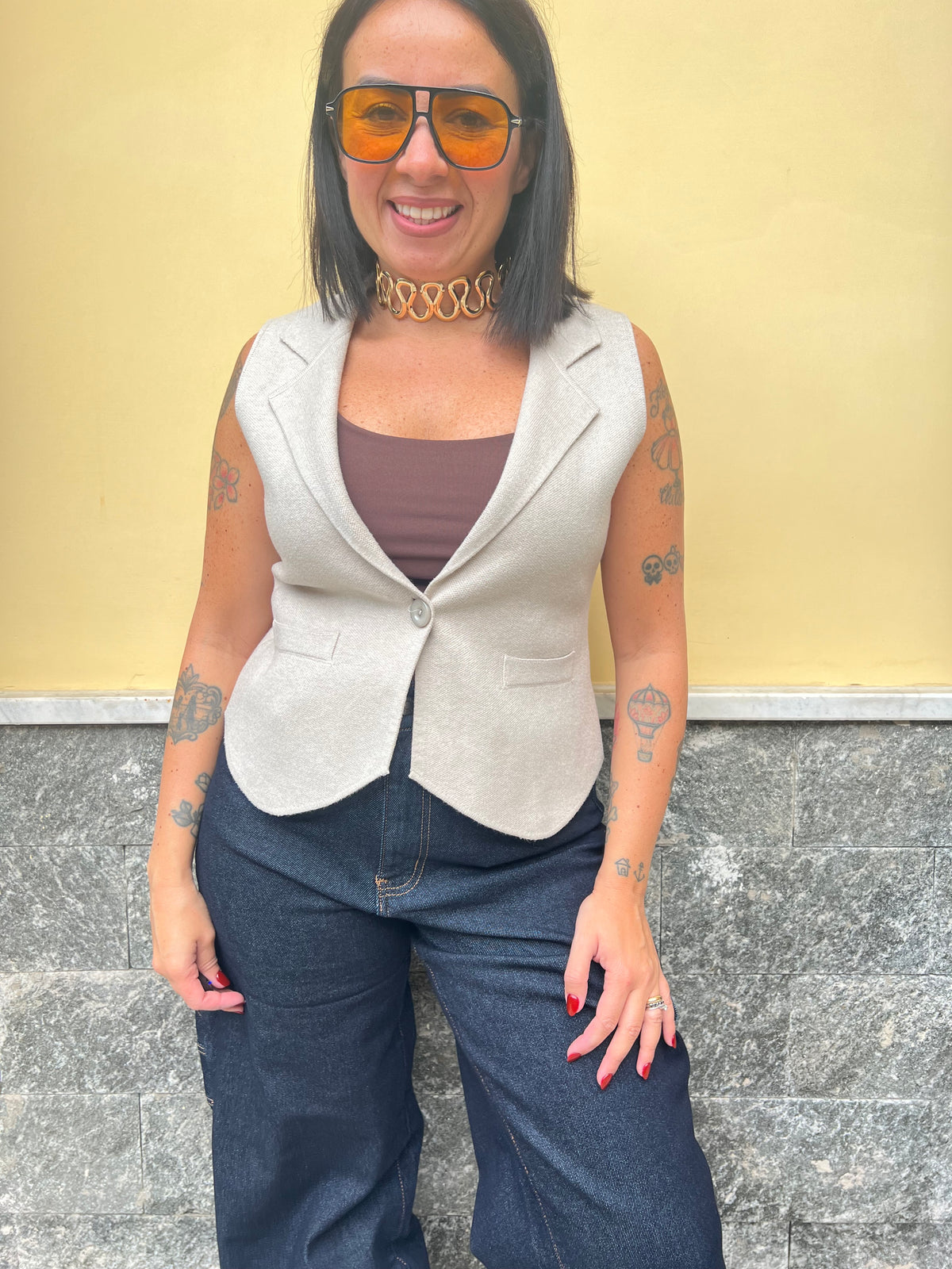Gilet Lana Sabbia 8976
