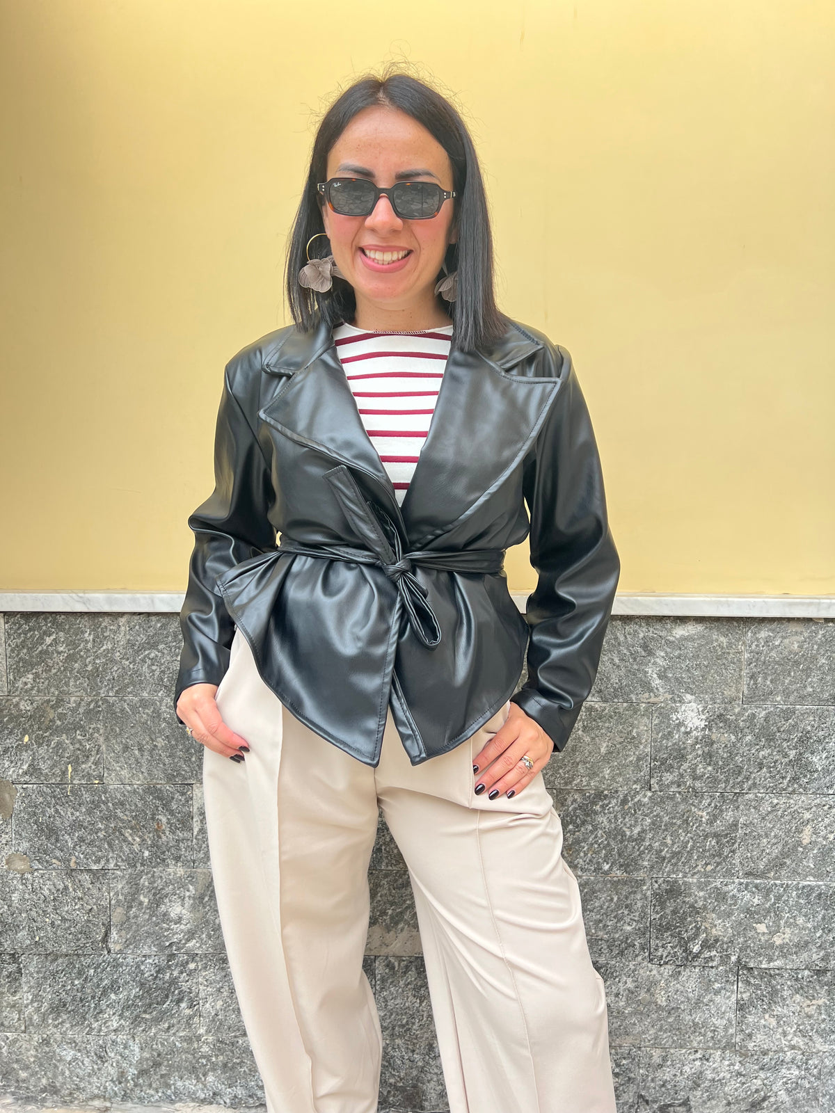 Giacca ecopelle 8976 Nera