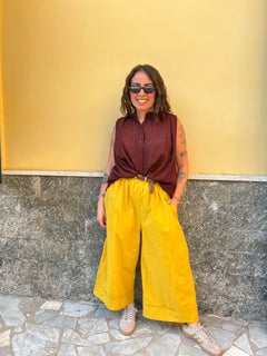 Pantaloni Piegone Ocra