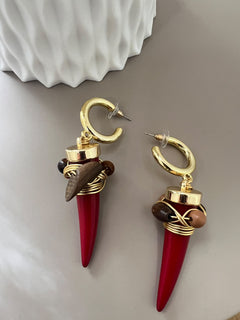 Orecchini Corno Rosso  35427