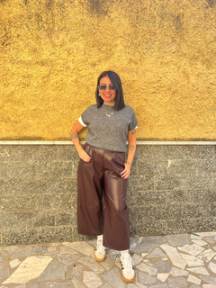 Pantaloni ecopelle Bordeaux 91098