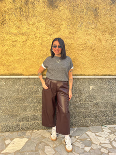 Pantaloni ecopelle Bordeaux 91098