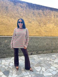 Maglia righe Marrone 5610