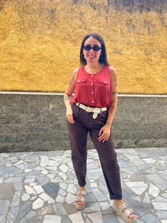 Pantaloni Martina Marrone  7854
