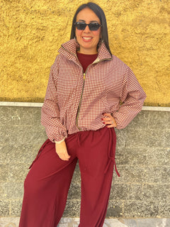 Bomber Quadri Bordeaux 141708