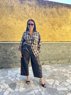 Pantaloni ecopelle Marroni 91098