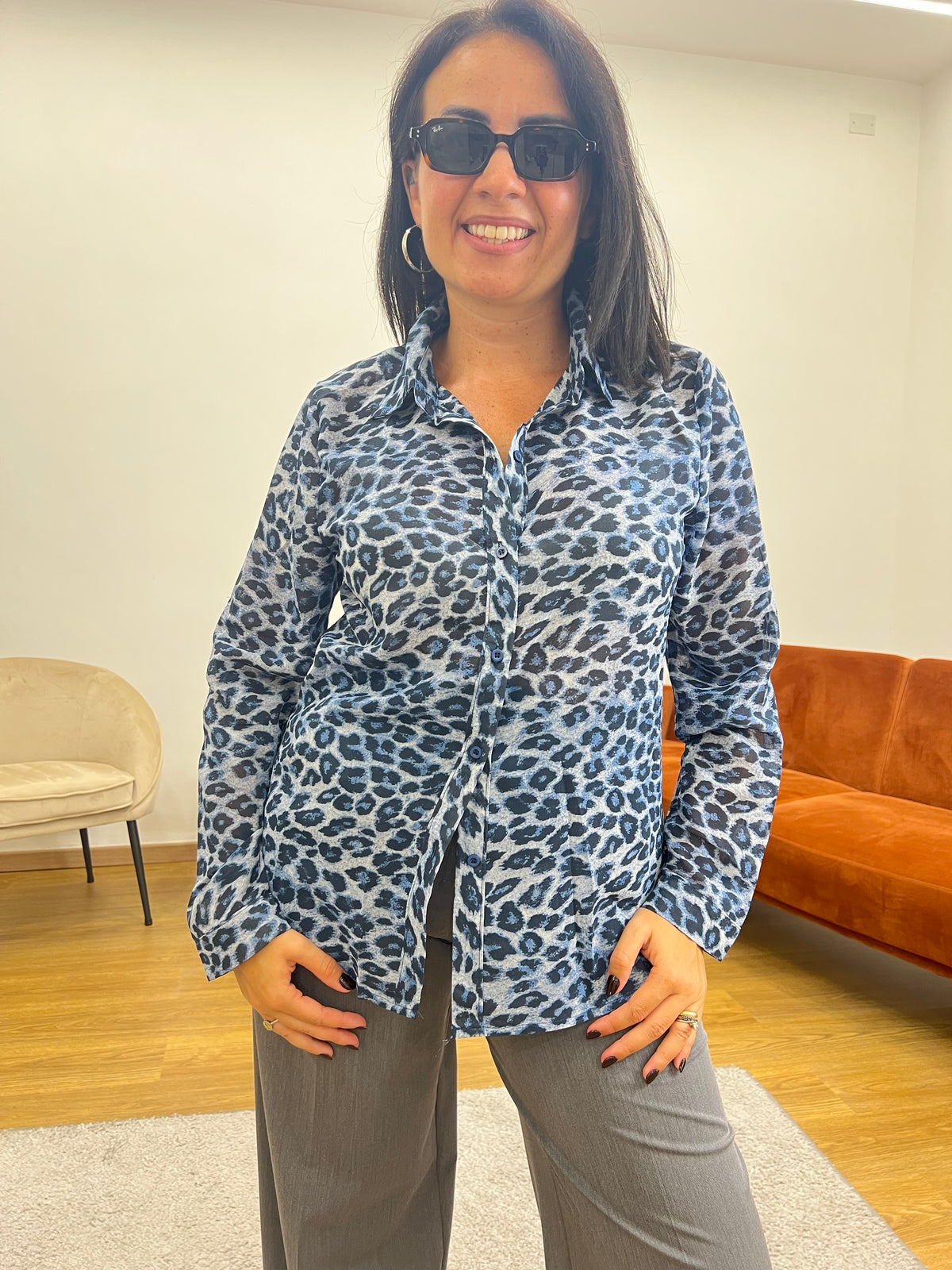 Camicia Animalier Blu