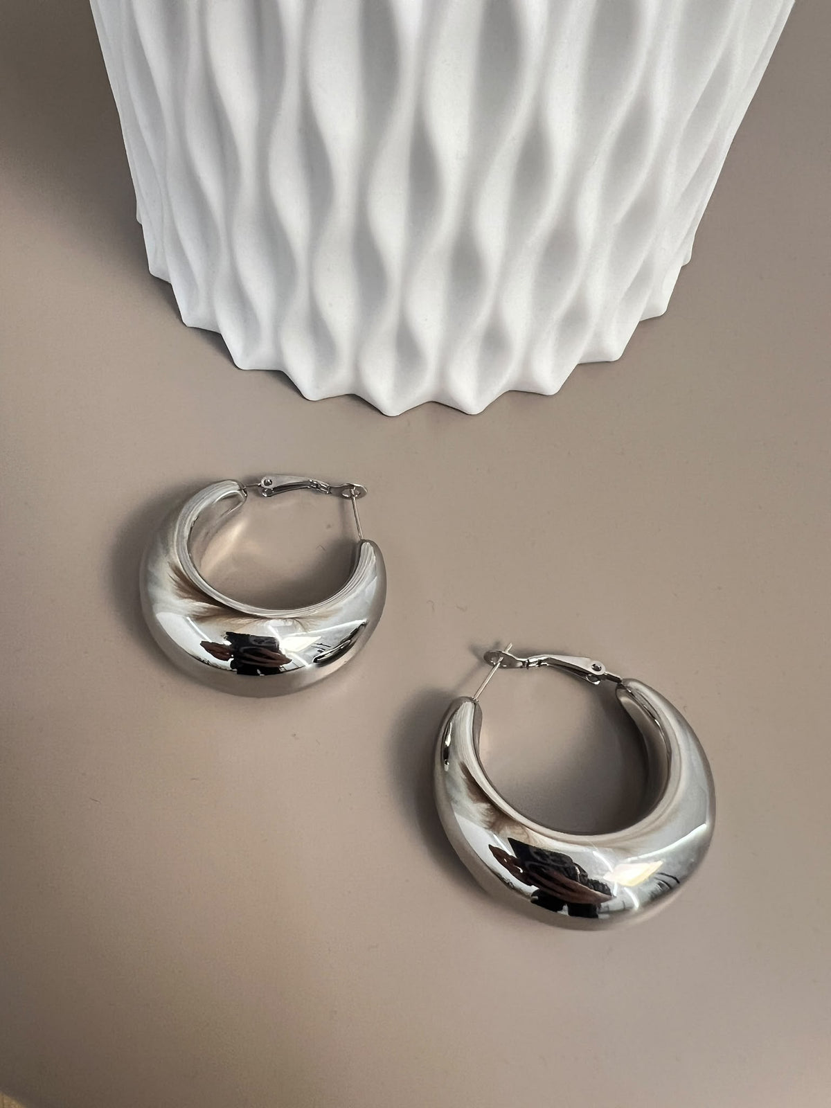 Orecchini Cerchio Doppio Argento 35427