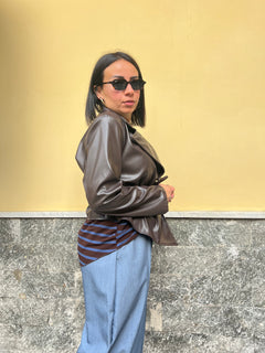 Giacca ecopelle 8976 Marrone