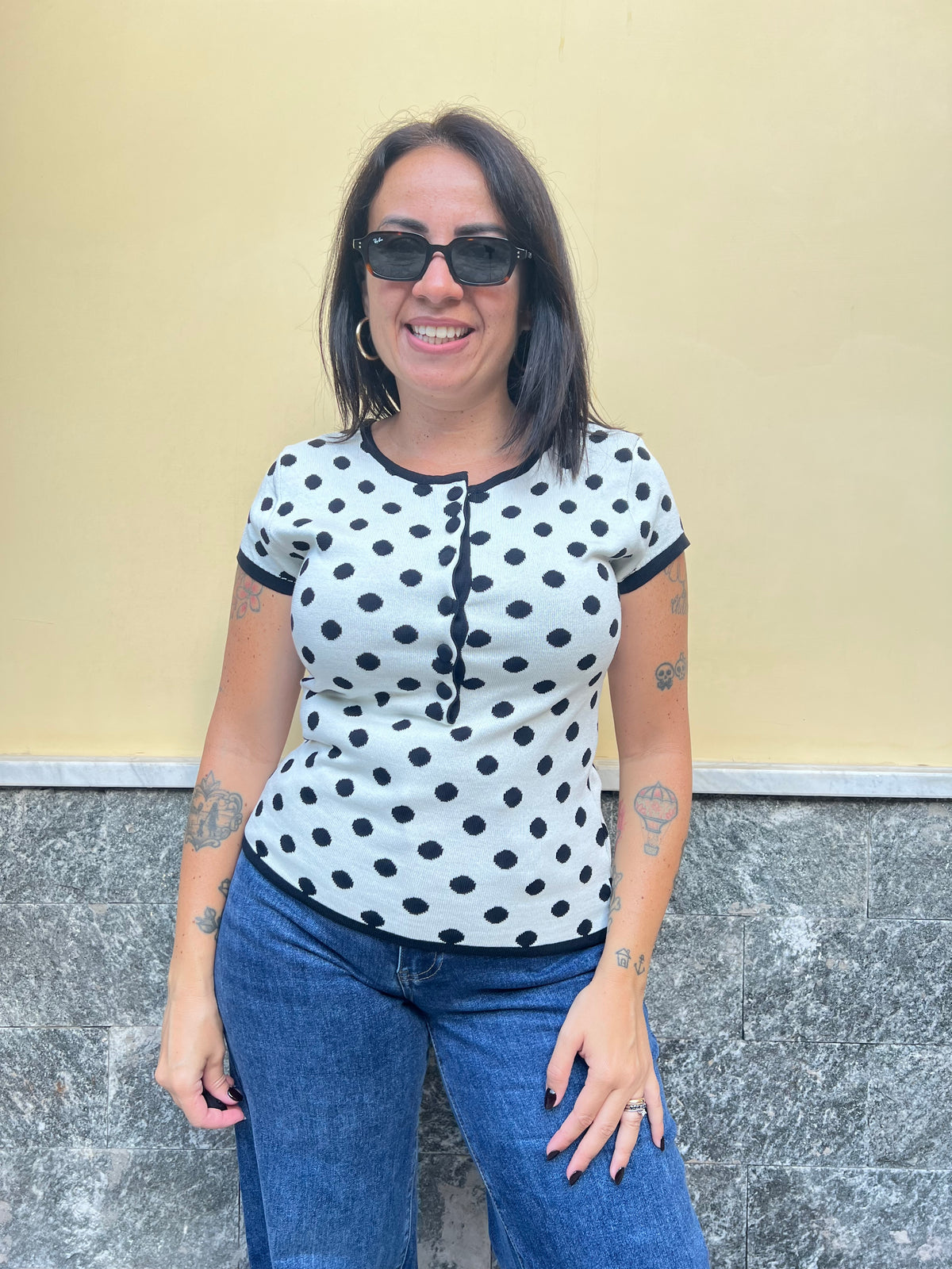 Maglia Pois Bianco