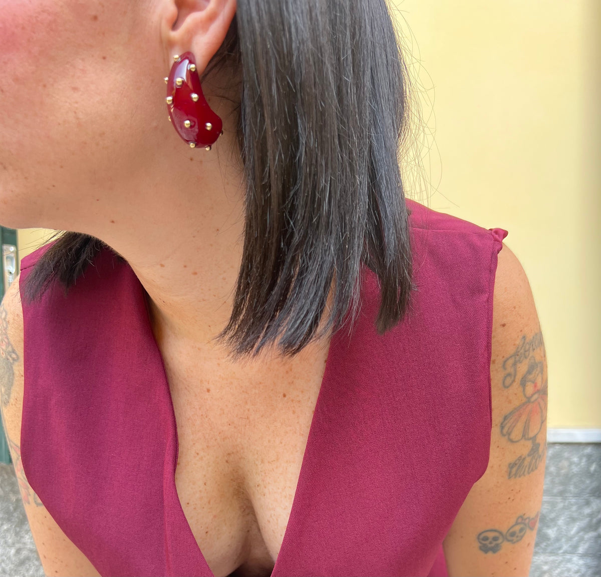 Orecchini Goccia Bordeaux 25305