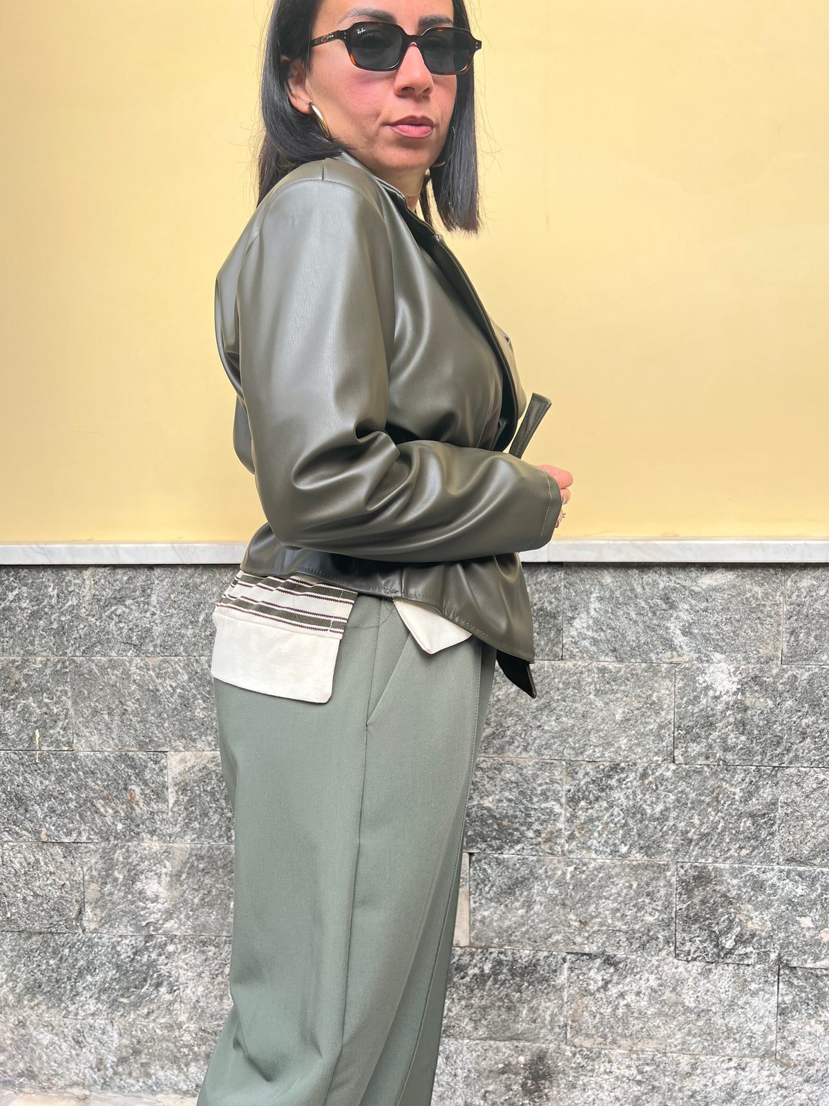 Giacca ecopelle 8976 Verde