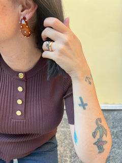 Orecchini Goccia Marrone 25305