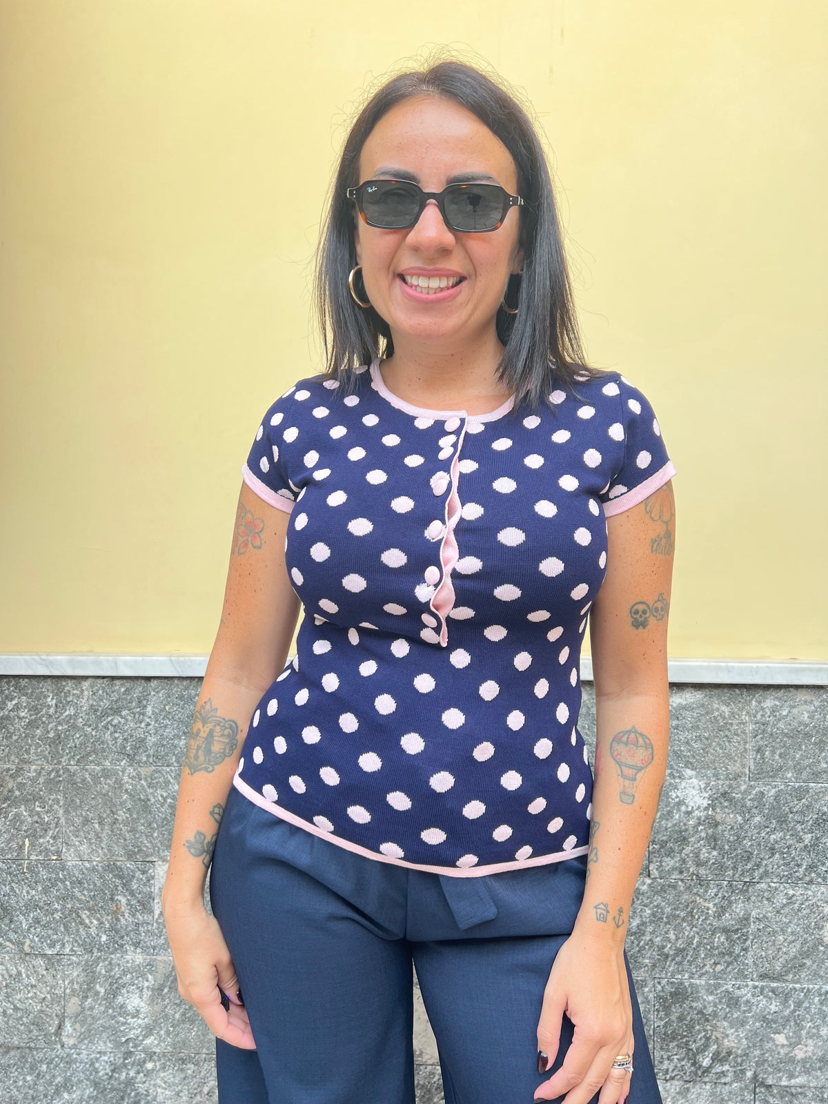 Maglia Pois Blu