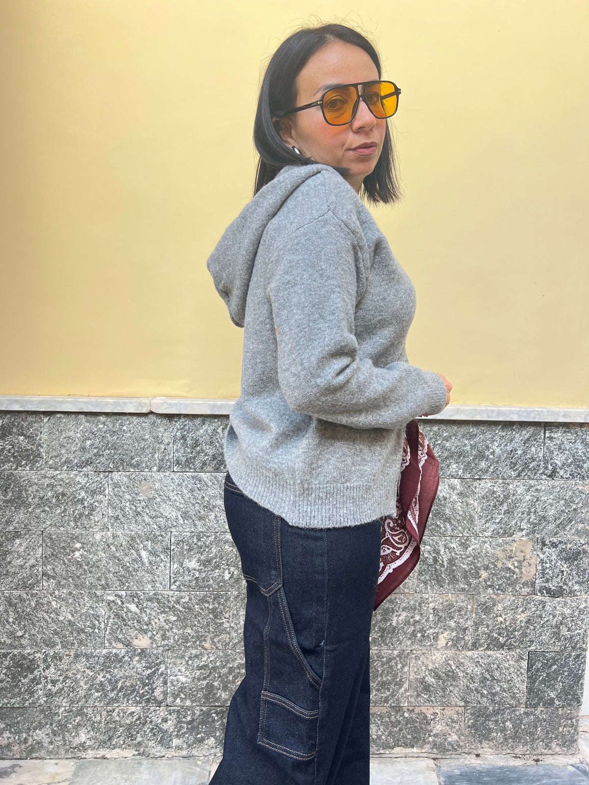 Cardigan Cappuccio Grigio 65793