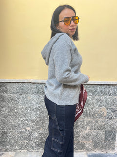 Cardigan Cappuccio Grigio 65793