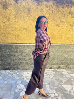Pantaloni ecopelle Bordeaux  91098