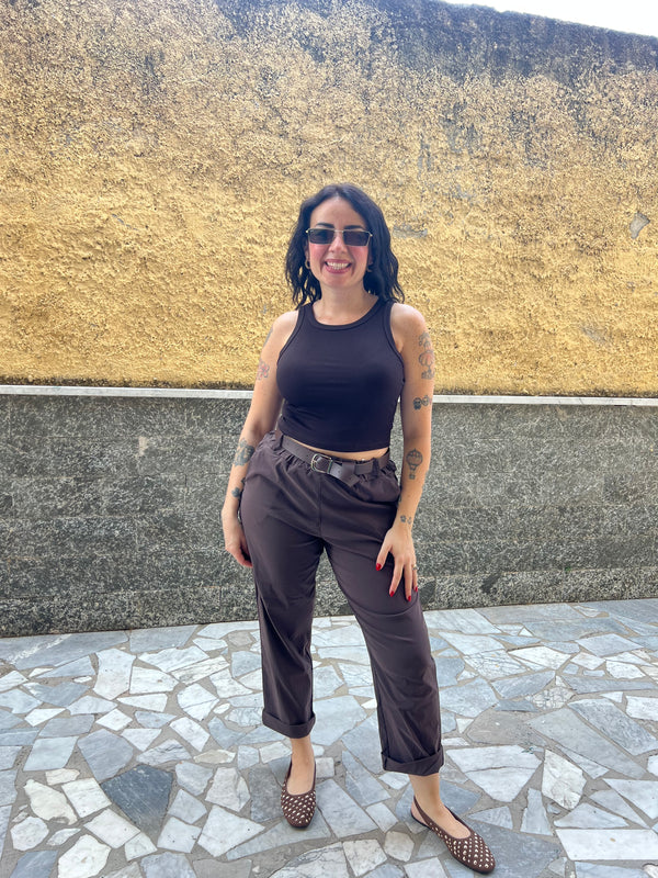 Pantaloni Carol Marrone