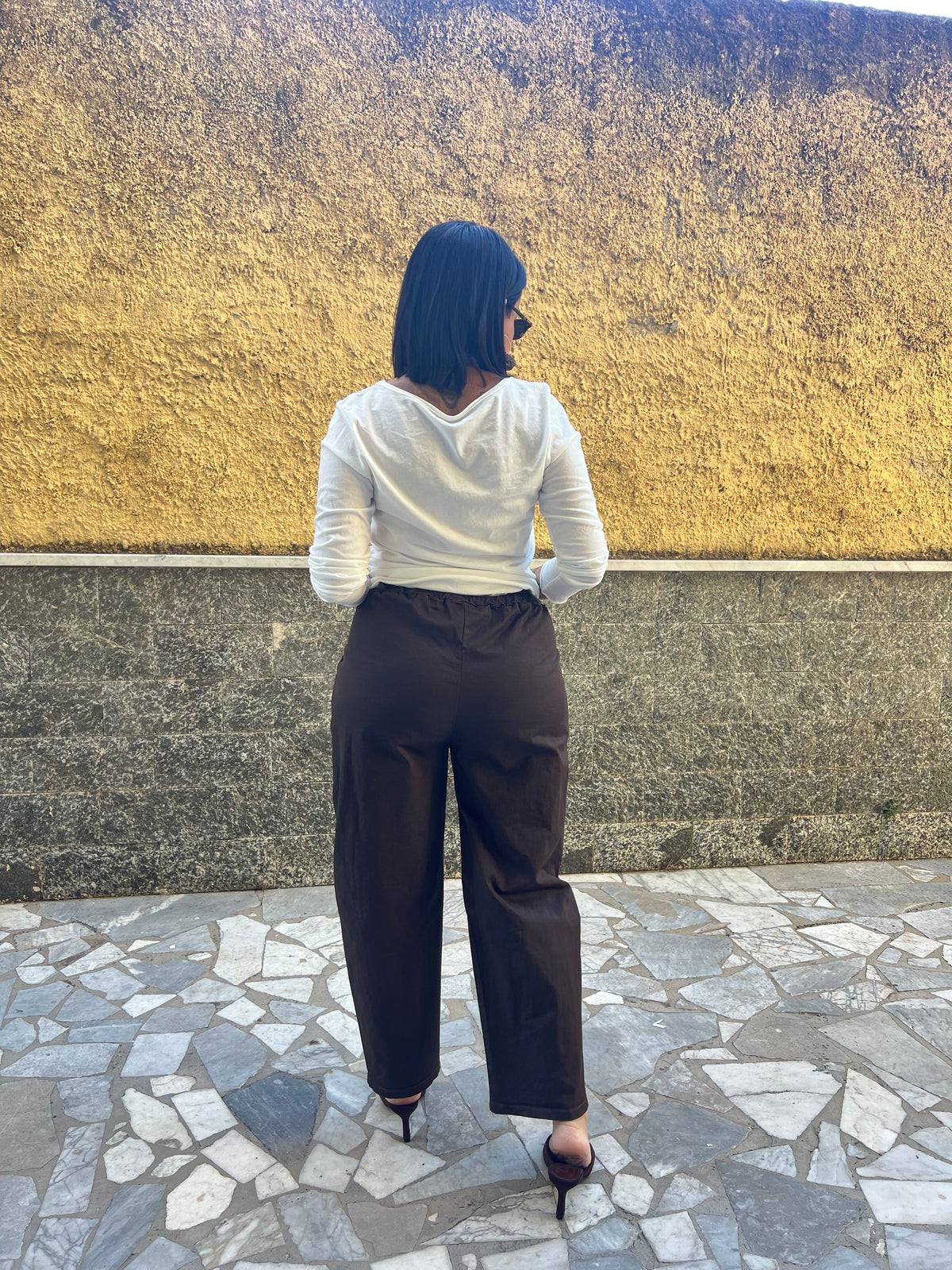 Pantaloni foulard 111342 Marrone