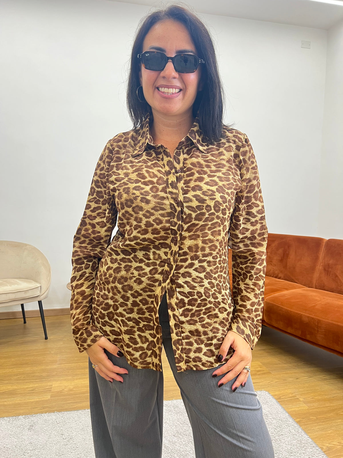 Camicia Animalier Camel