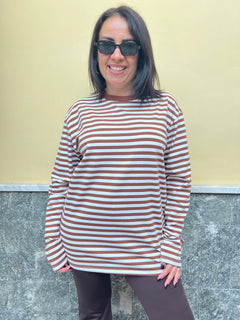 Maglia righe Marrone 5610