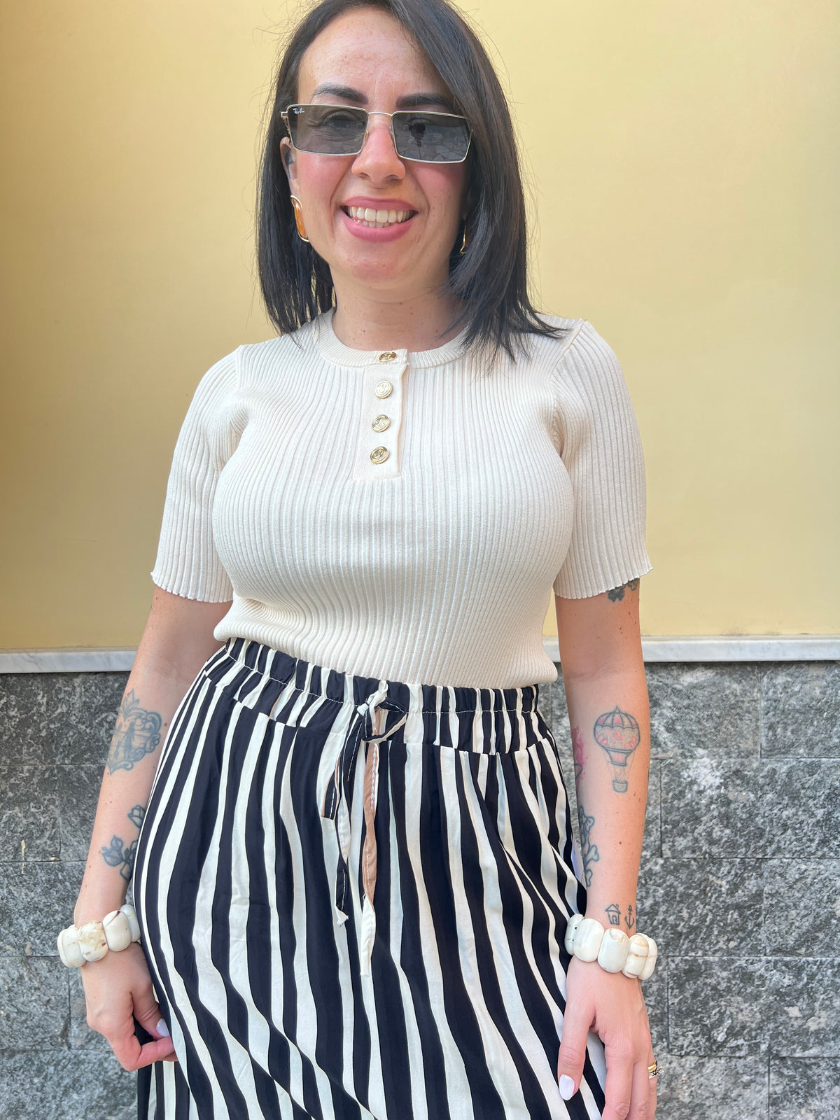 Maglia Filo Bottoni Oro