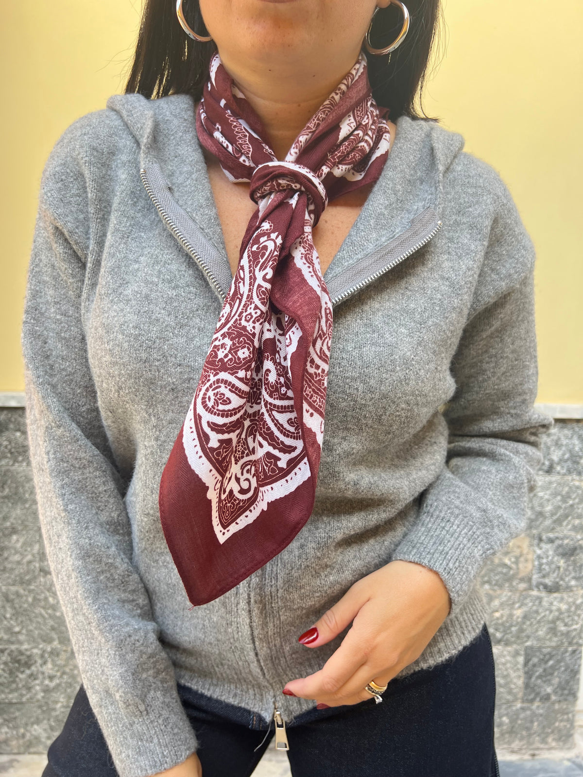 Foulard Cashmere Bordeaux