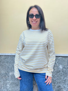 Maglia righe Beige 5610