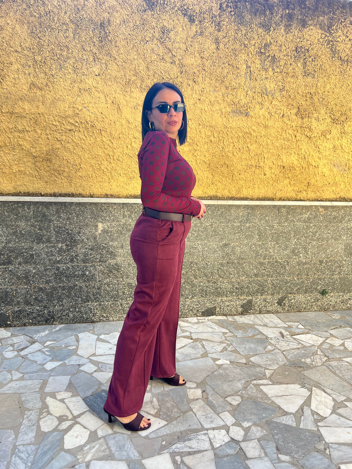 Pantaloni Scamosciato 8976 Bordeaux
