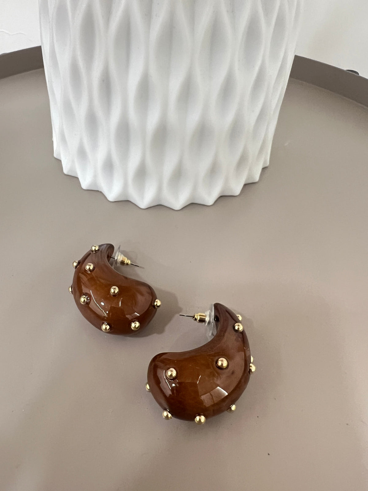 Orecchini Goccia Marrone 25305