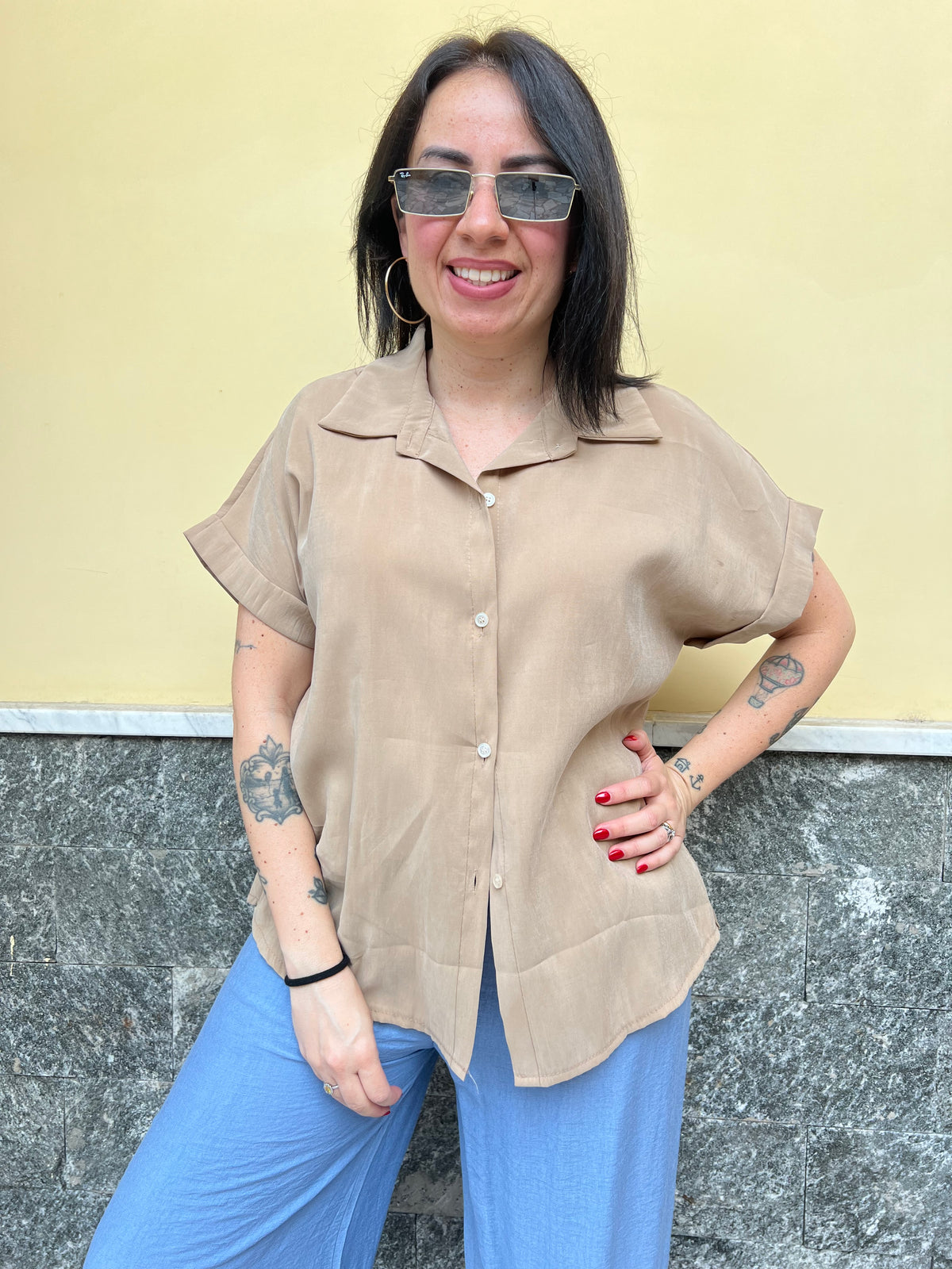 Camicia Beige 55671